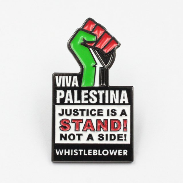 Pin de solapa con bandera de Palestina de esmalte duro suave 
