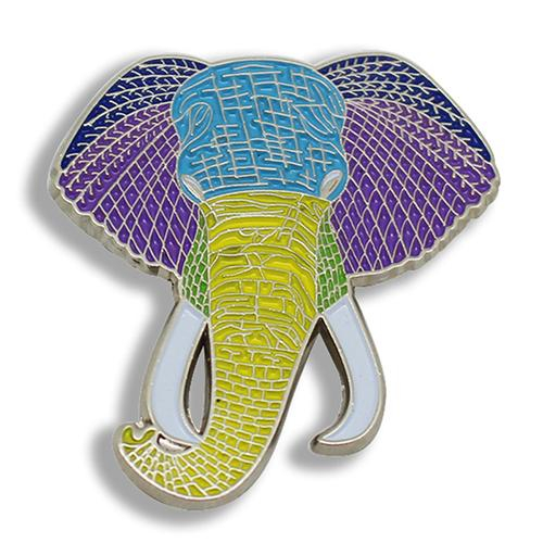 Pin de solapa de metal con esmalte suave y animal elefante