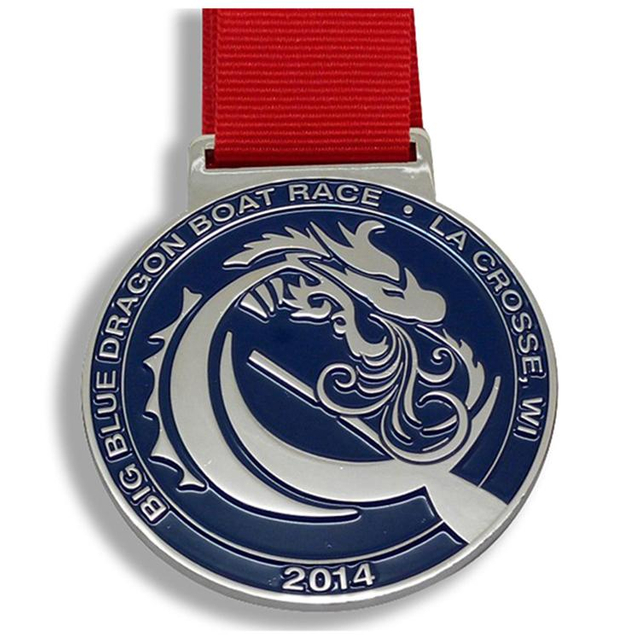 Medalla de metal con premio Dargon Boat Award de esmalte suave