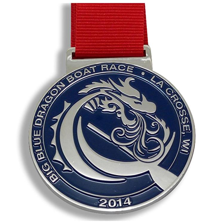 Medalla de metal con premio Dargon Boat Award de esmalte suave