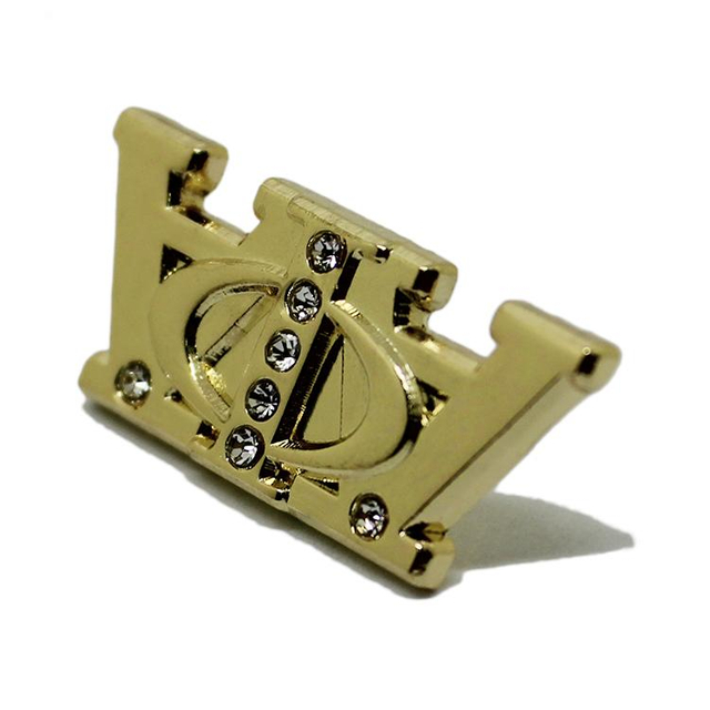 Pin de solapa de metal con corona de cristal 3D