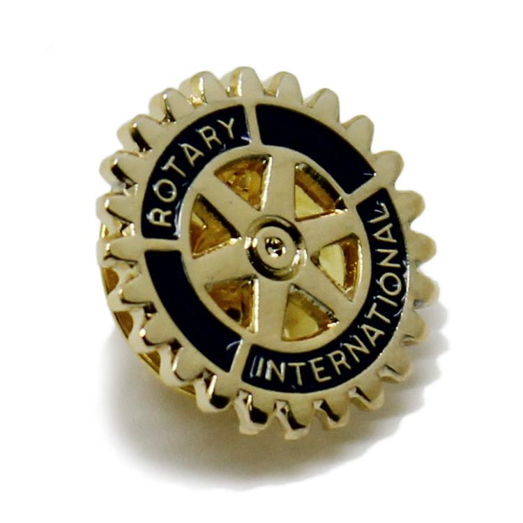 Pin de solapa giratorio de metal personalizado con trenzado dorado
