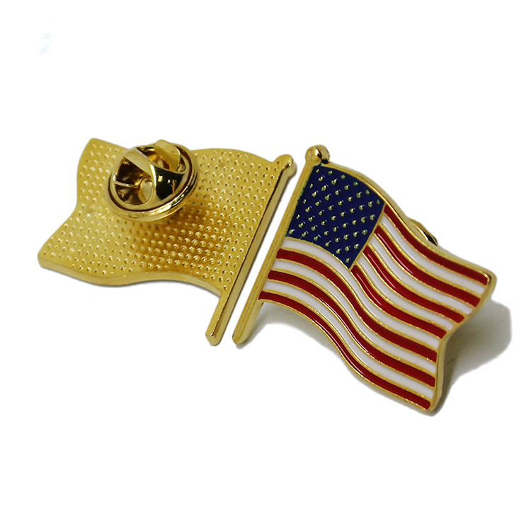 Pin de solapa de bandera de país de esmalte suave de metal