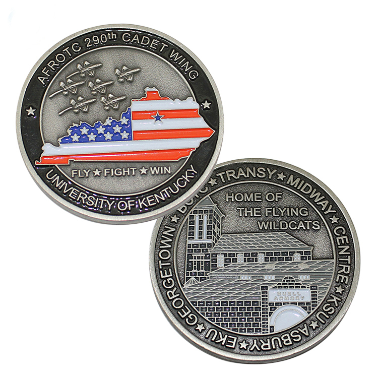 Moneda de metal personalizada con esmalte suave de la Fuerza Aérea