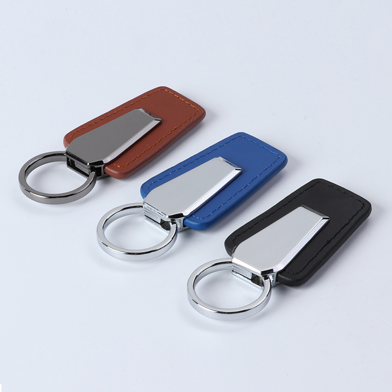 Llaveros de cuero a granel personalizados para grabar cuero de hombres