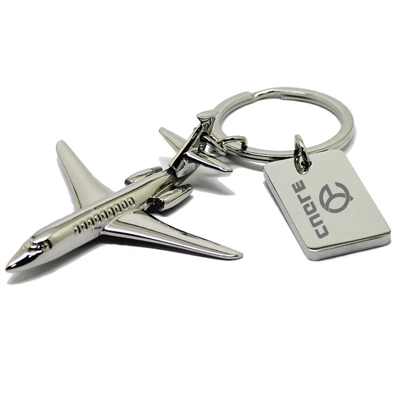 Llavero personalizado de avión con logotipo de metal personalizado modelo 3D