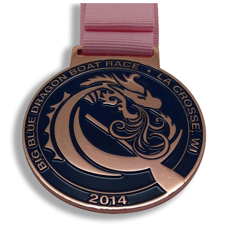 Medalla de metal con premio Dargon Boat Award de esmalte suave