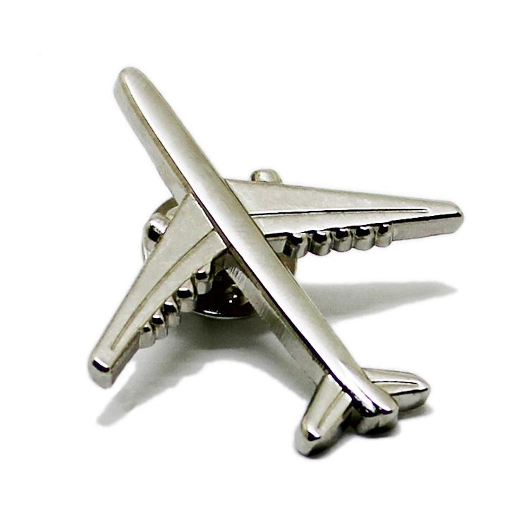 Pin de solapa de metal de avión 3D dorado y plateado