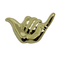 Pin de solapa de metal con gesto dorado 3D