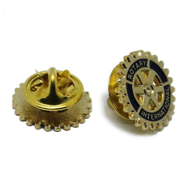 Pin de solapa giratorio de metal personalizado con trenzado dorado