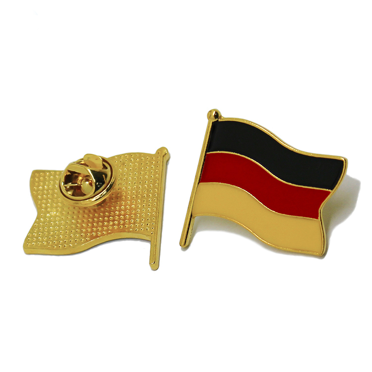 Pin de solapa de bandera de país de esmalte suave de metal