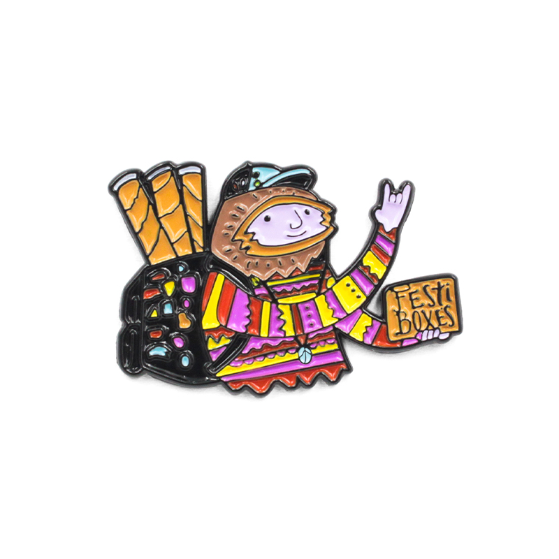 Pin de solapa de esmalte duro de dibujos animados con insignia de diseño personalizado