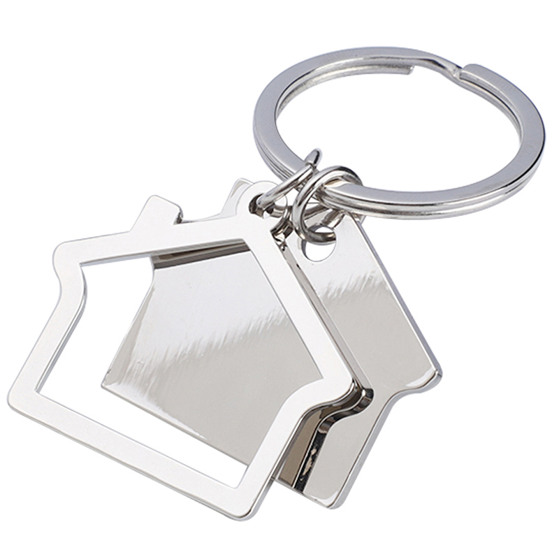 Llaveros personalizados de metal con forma de casa personalizada