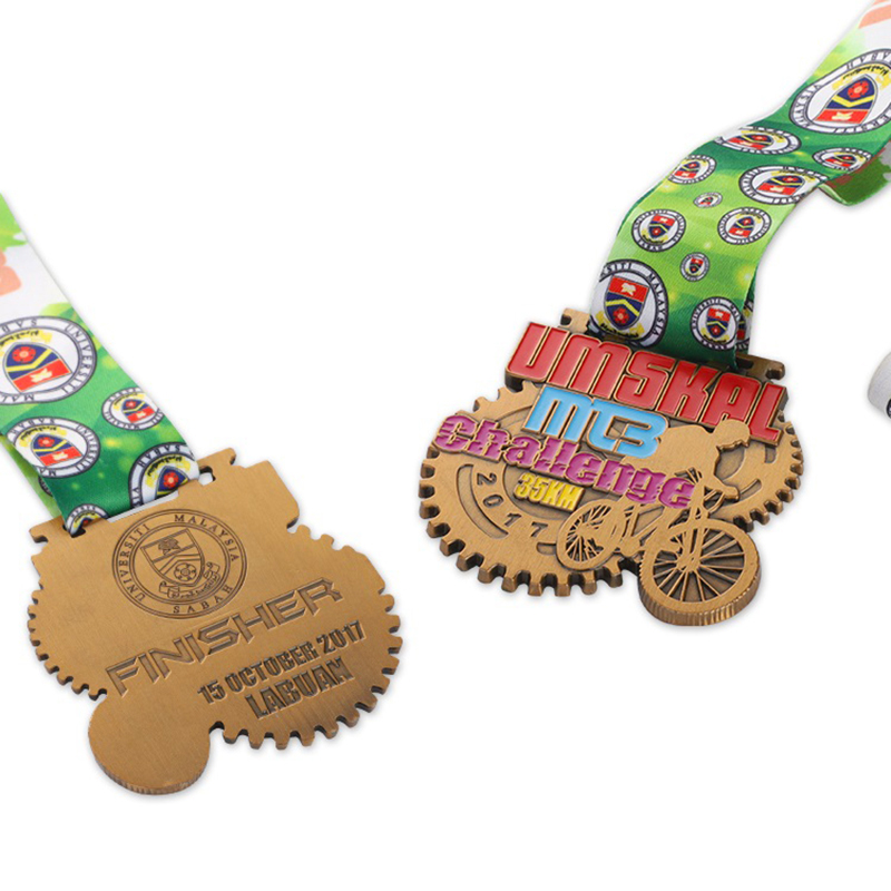 Desafío 35K Estrella de Bronce Ciclismo Relegious Milagroso Collar Medallas y Cintas Militares