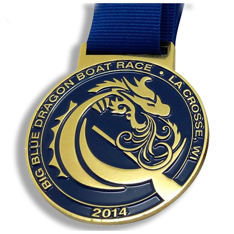 Medalla de metal con premio Dargon Boat Award de esmalte suave