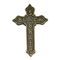 Pin de solapa de metal con cruz de oro antiguo