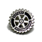 Pin giratorio de esmalte duro personalizado de metal plateado