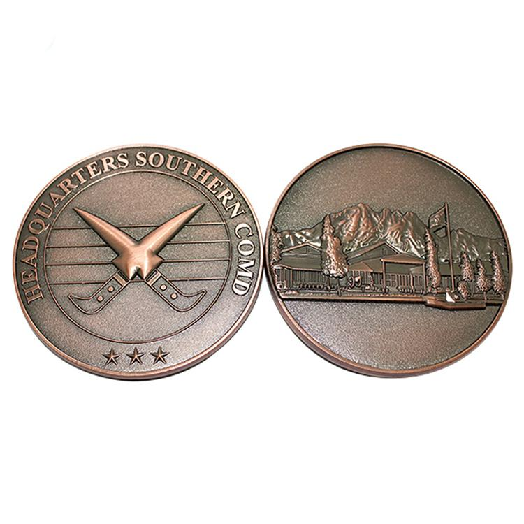 Moneda de desafío personalizada de metal paquistaní de cobre 3D