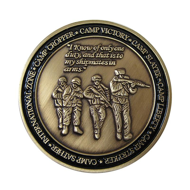 Moneda de desafío de esmalte suave del ejército militar 3D