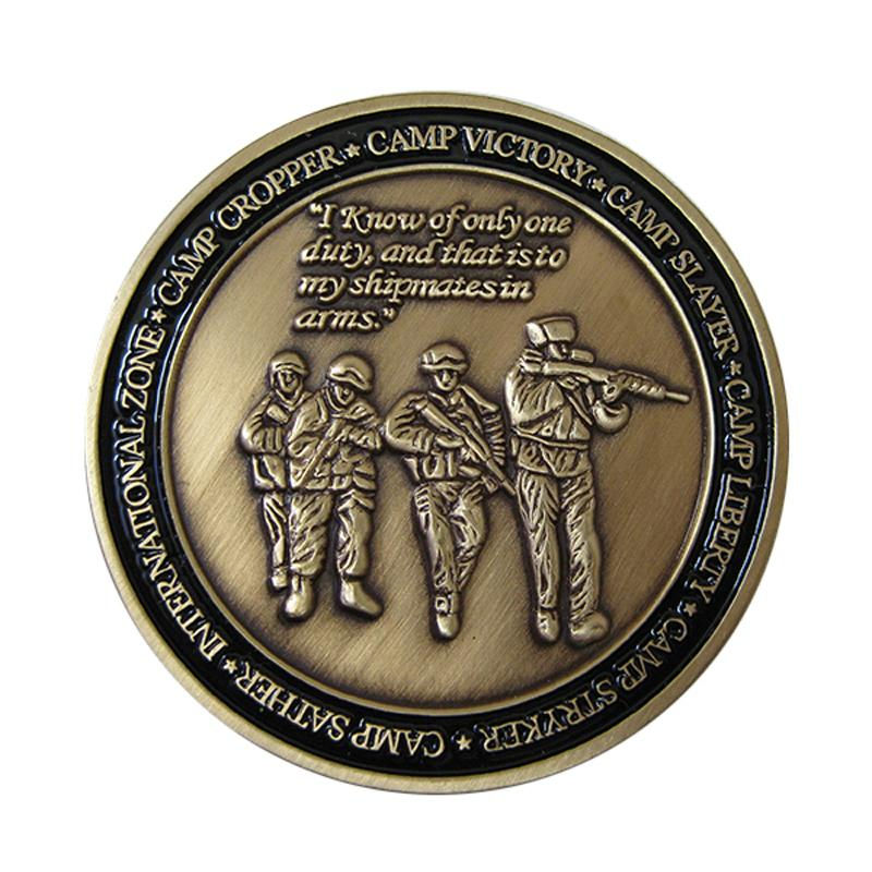 Moneda de desafío de esmalte suave del ejército militar 3D