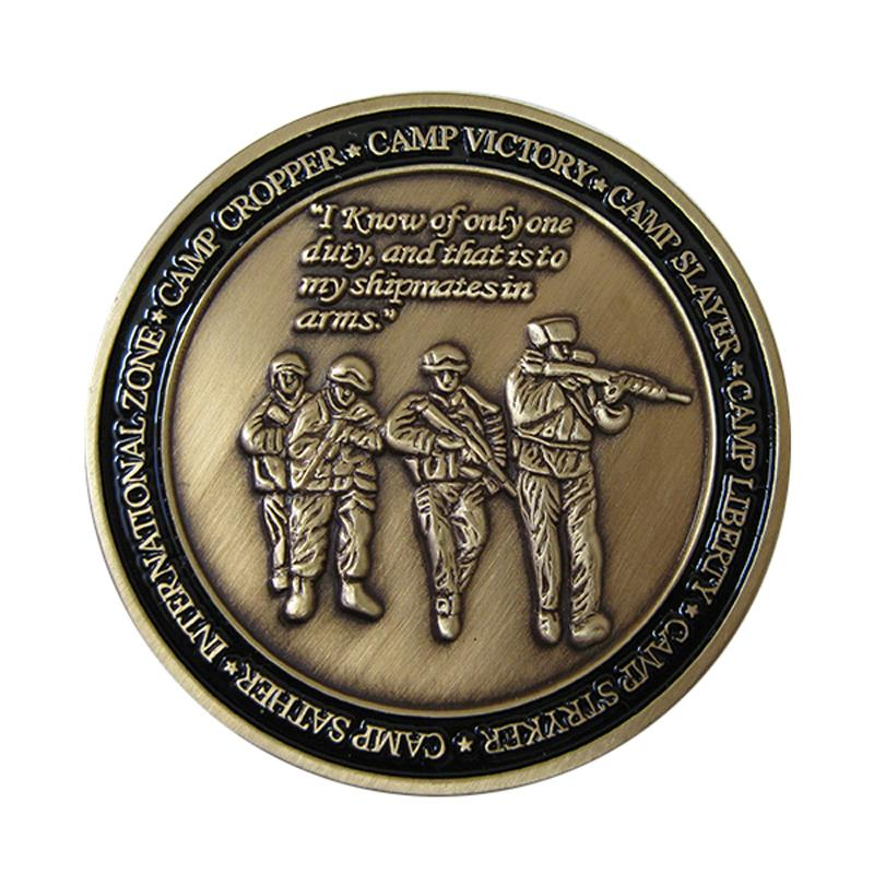 Moneda de desafío de esmalte suave del ejército militar 3D