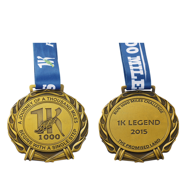 Medalla de oro de carrera personalizada Virtual Medalla de corredor de carrera virtual de 1K cerca de mí