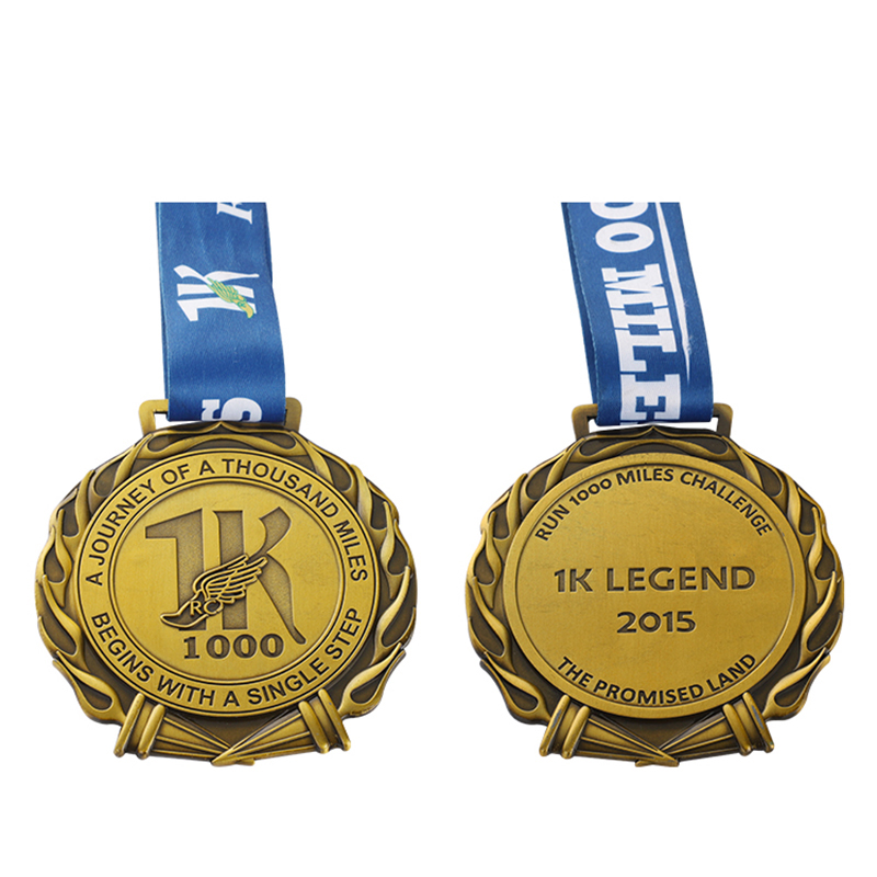 Medalla de oro de carrera personalizada Virtual Medalla de corredor de carrera virtual de 1K cerca de mí