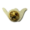 Pin de solapa de metal con gesto dorado 3D