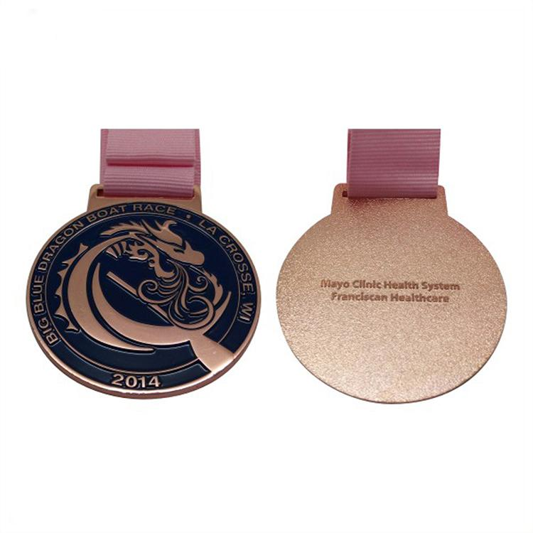 Medalla de metal con premio Dargon Boat Award de esmalte suave