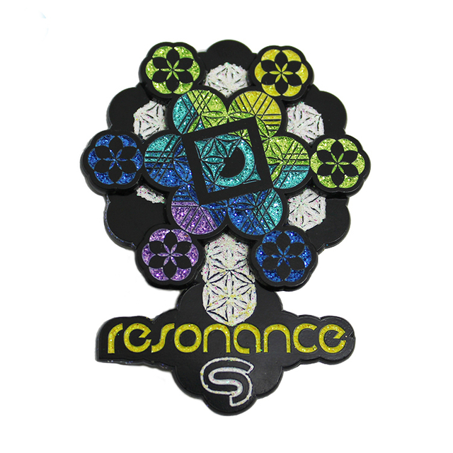 Insignia de pin de solapa con purpurina giratoria y esmalte de copo de nieve