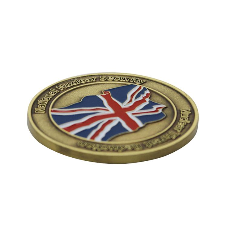 Moneda de desafío de metal de esmalte suave con logotipo personalizado de Inglaterra