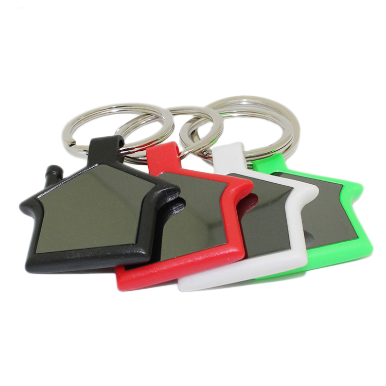 Llavero duro de PVC duro con forma de casa colorida personalizada