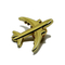Pin de solapa de metal de avión 3D dorado y plateado