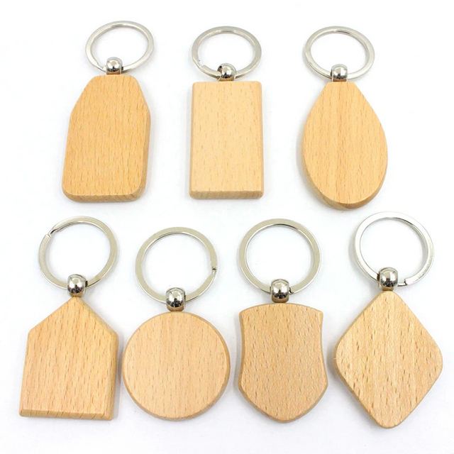 Llaveros de madera de madera cortados con láser con nombre personalizado