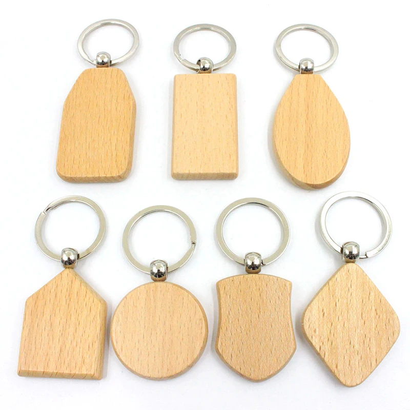 Llaveros de madera de madera cortados con láser con nombre personalizado