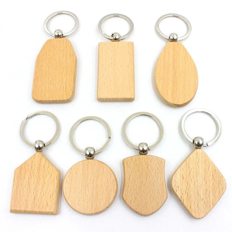 Llaveros de madera de madera cortados con láser con nombre personalizado