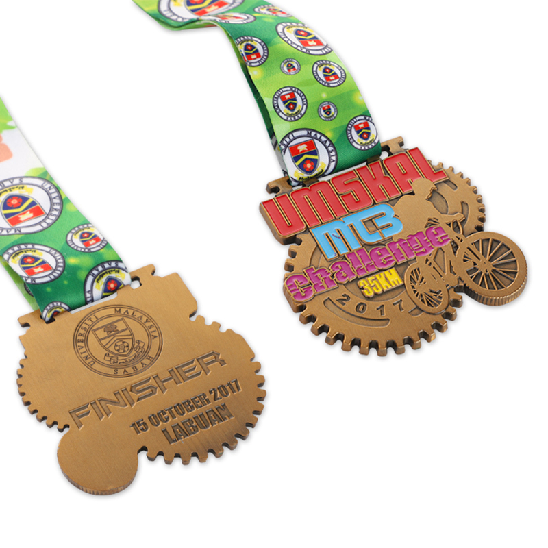 Desafío 35K Estrella de Bronce Ciclismo Relegious Milagroso Collar Medallas y Cintas Militares