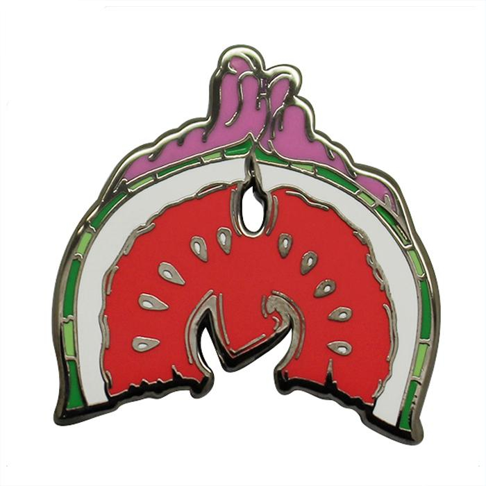 Pin de esmalte duro personalizado de metal de frutas de sandía