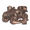 Pin de solapa de coche de metal 2D plateado cobre