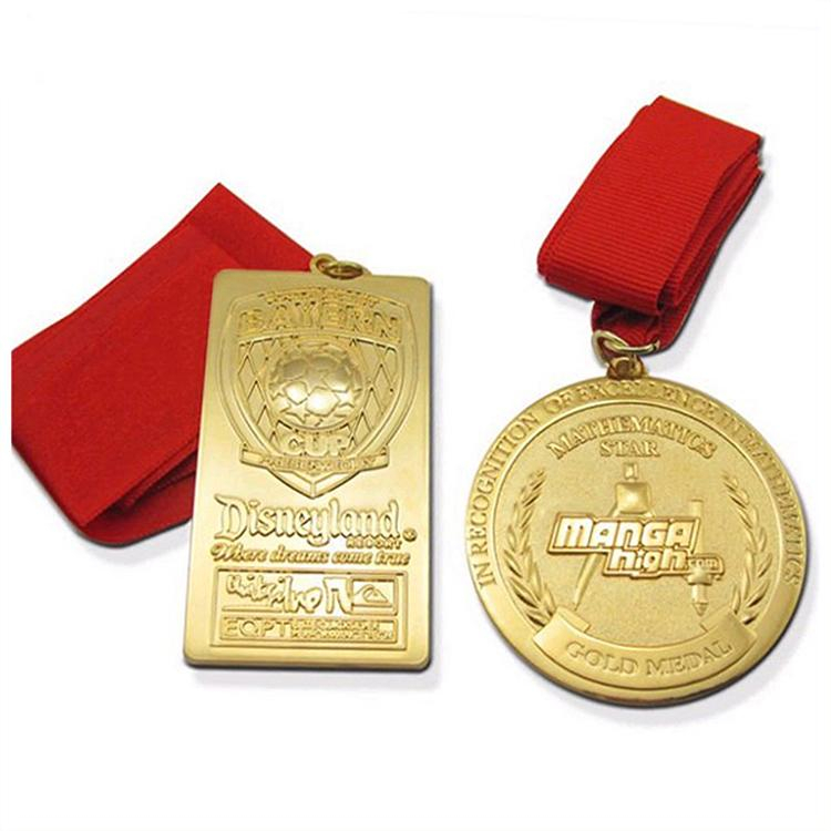 Medalla de oro de metal de fútbol de fútbol personalizada 3D