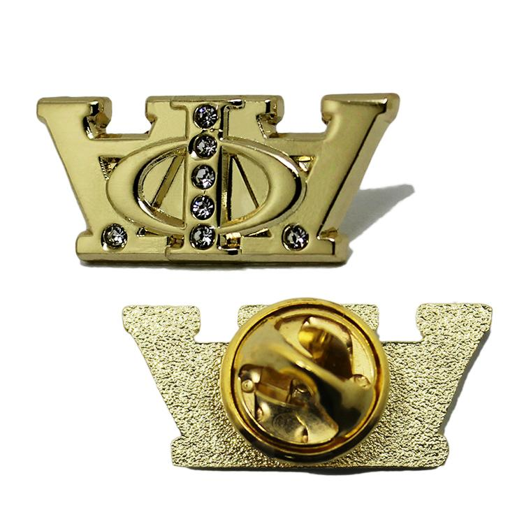 Pin de solapa de metal con corona de cristal 3D