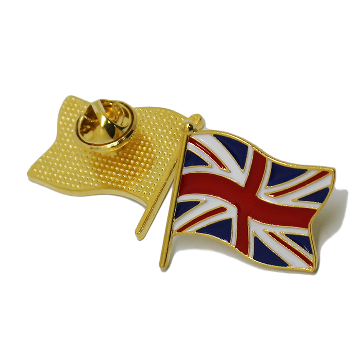 Pin de solapa de bandera de país de esmalte suave de metal
