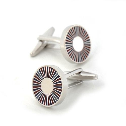 Gemelos de metal hueco con forma redonda plateada