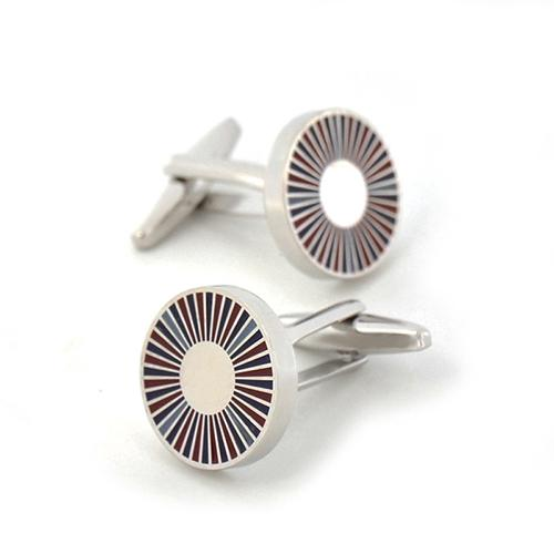 Gemelos de metal hueco con forma redonda plateada