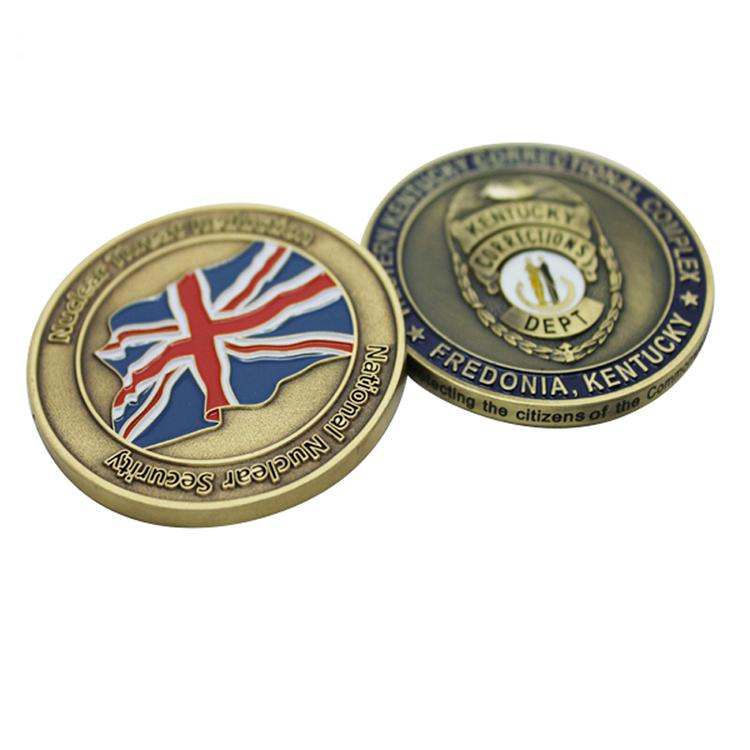 Moneda de desafío de metal de esmalte suave con logotipo personalizado de Inglaterra