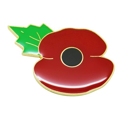 Insignia de pin de solapa de amapola británica con epoxi