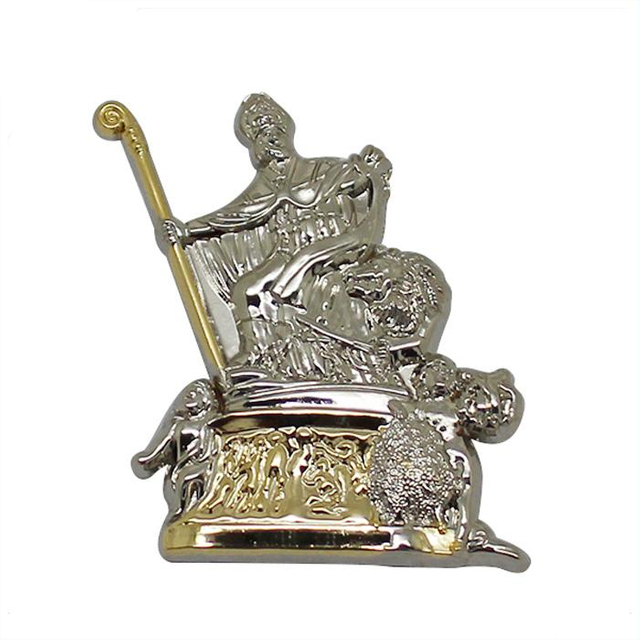 Pin de solapa de metal con figura 3D de doble revestimiento