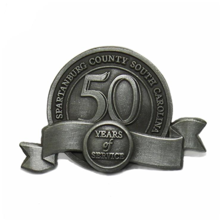 Pin de solapa de metal antiguo de aniversario 3D