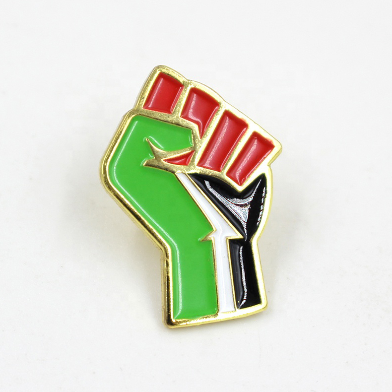 Pin con distintivo de bandera de Palestina de esmalte duro suave