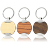 Llavero de madera con diseño redondo personalizado, llavero de madera con grabado